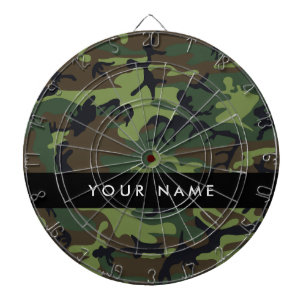 Green Camouflage Pattern, Your name, Personalize Dart Board