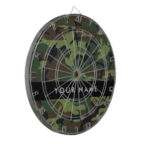 Green Camouflage Pattern Your name Personalize Dart Board