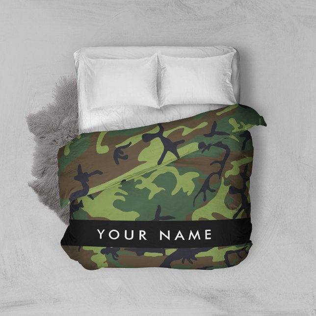 Green Camouflage Pattern, Your name, Personalize Duvet Cover (Creator Uploaded)