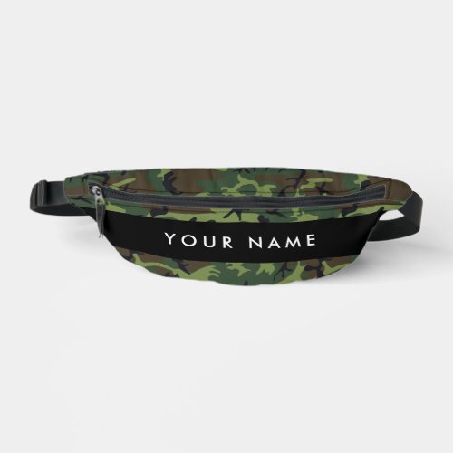 Green Camouflage Pattern Your name Personalize Fanny Pack