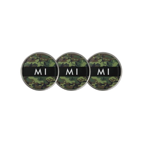 Green Camouflage Pattern Your name Personalize Golf Ball Marker