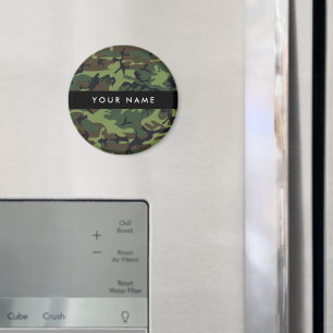 Green Camouflage Pattern, Your name, Personalize Magnet