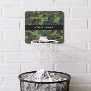 Green Camouflage Pattern, Your name, Personalize Mini Basketball Hoop