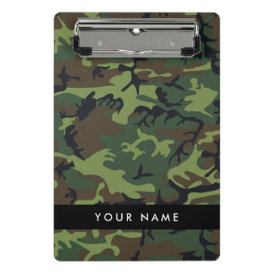 Green Camouflage Pattern, Your name, Personalize Mini Clipboard