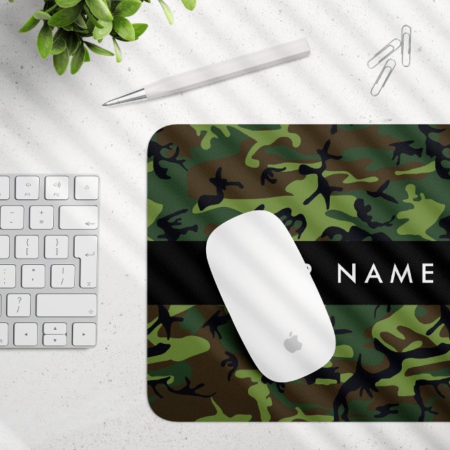 Green Camouflage Pattern, Your name, Personalize Mouse Pad (Creator Uploaded)