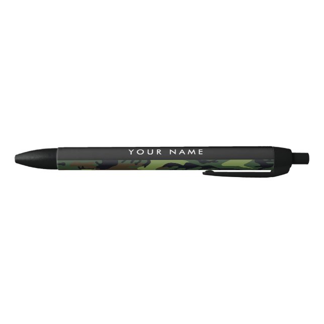 Green Camouflage Pattern, Your name, Personalize Pen (Bottom)