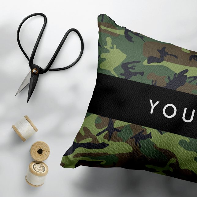 Green Camouflage Pattern, Your name, Personalize Pet Bed (Creator Uploaded)