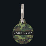 Green Camouflage Pattern, Your name, Personalize Pet ID Tag<br><div class="desc">Elegant, stylish and sophisticated camouflage pattern in green and brown color. Modern and trendy gift, perfect for the military lover in your life. Personalize by adding your name, nickname, monogram or initials.</div>