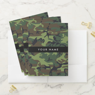 Green Camouflage Pattern, Your name, Personalize Pocket Folder