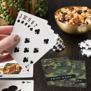 Green Camouflage Pattern, Your name, Personalize Poker Cards