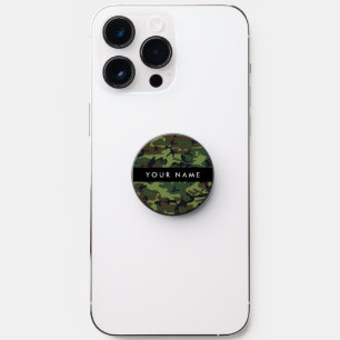 Green Camouflage Pattern, Your name, Personalize PopSocket
