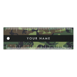 Green Camouflage Pattern, Your name, Personalize Ruler