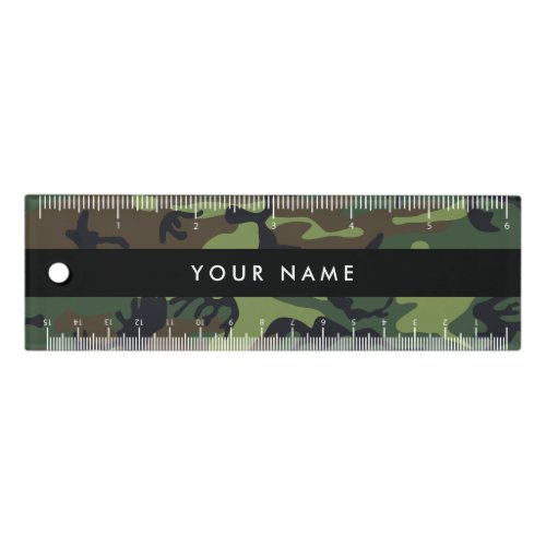 Green Camouflage Pattern Your name Personalize Ruler