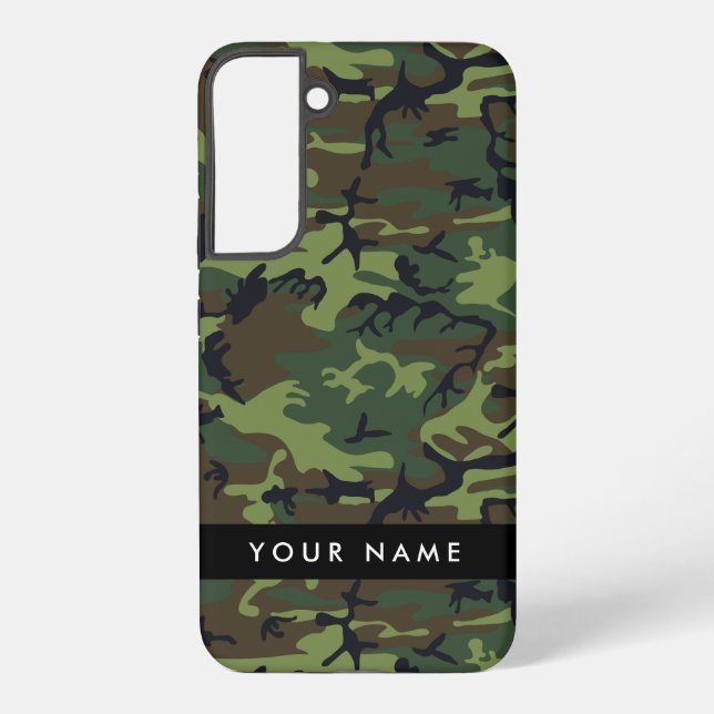 Green Camouflage Pattern, Your name, Personalize Samsung Galaxy Case (Back)