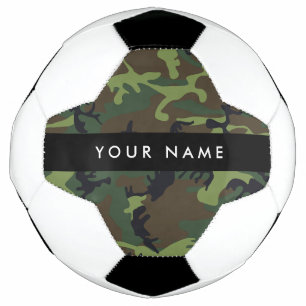 Green Camouflage Pattern, Your name, Personalize Soccer Ball