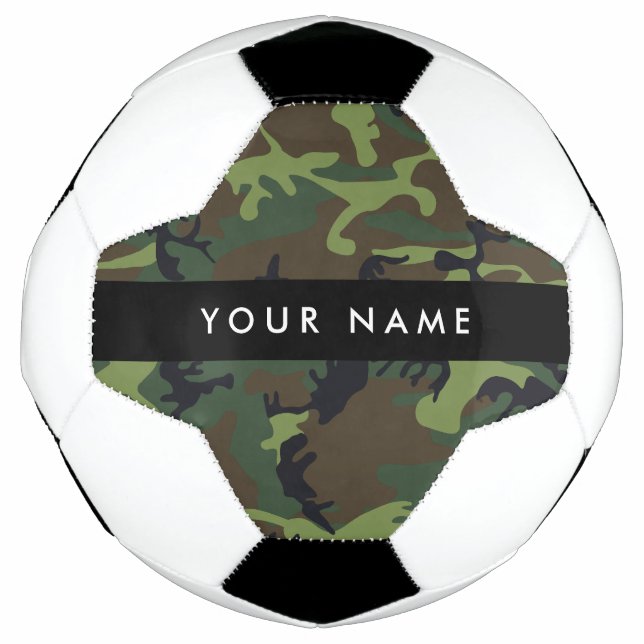 Green Camouflage Pattern, Your name, Personalize Soccer Ball (Front)