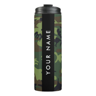 Green Camouflage Pattern, Your name, Personalize Thermal Tumbler