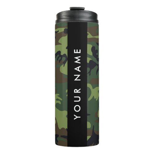 Green Camouflage Pattern Your name Personalize Thermal Tumbler