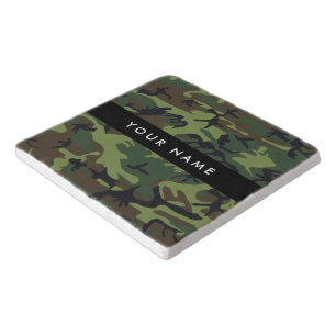 Green Camouflage Pattern, Your name, Personalize Trivet