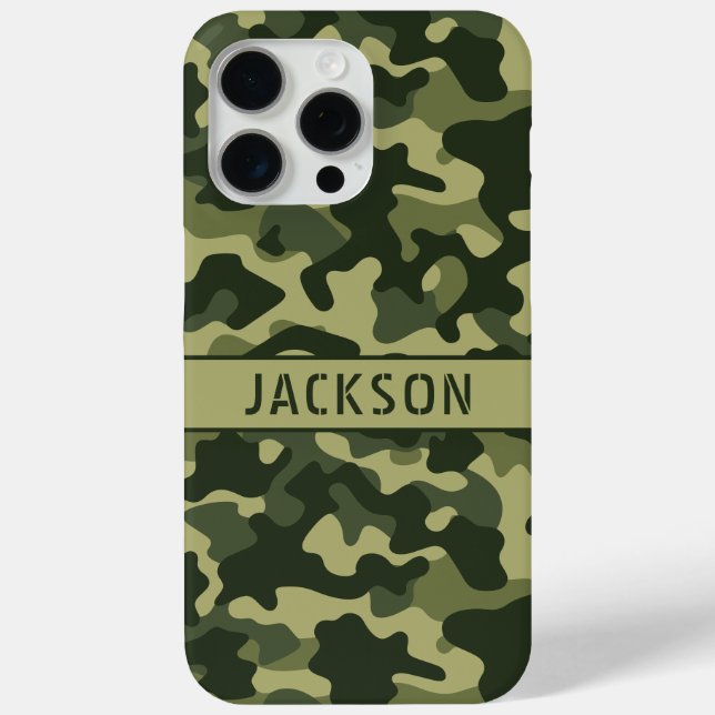 Green Camouflage Personalized Case-Mate iPhone Case (Back)