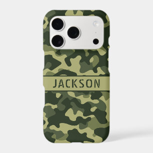 Green Camouflage Personalized iPhone 17 Pro Case