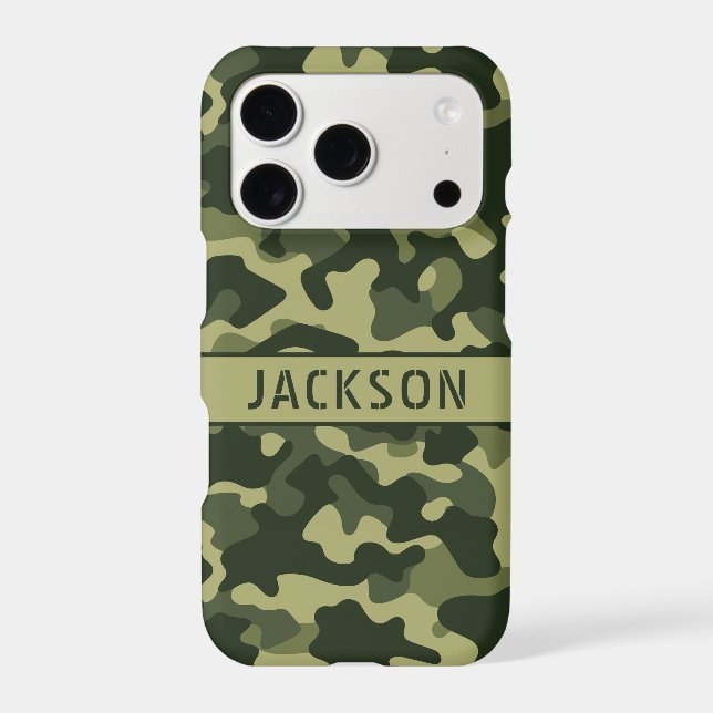 Green Camouflage Personalized Case-Mate iPhone Case (Back)