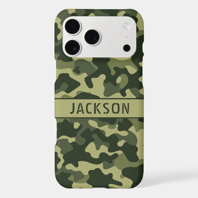 Green Camouflage Personalized Case-Mate iPhone Case (Back)