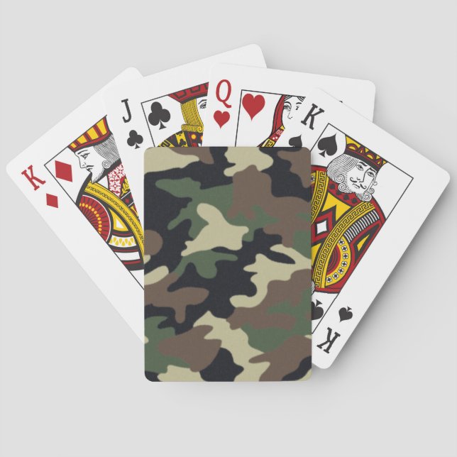 Green Camouflage Poker Cards (Back)