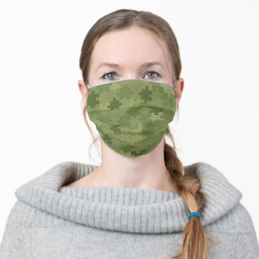 Green Camouflage Puzzle Pieces Pattern Funny Cloth Face Mask Green Camouflage Puzzle Pieces Pattern Funny Cloth Face Mask