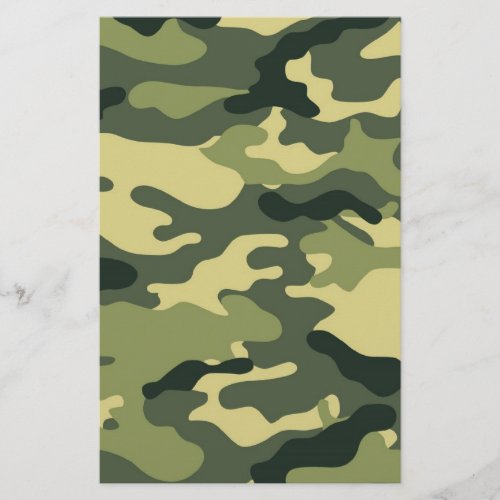 Green Camouflage Scrapbook Crafting Paper