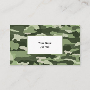 Green Camouflage (solid white) Business Card