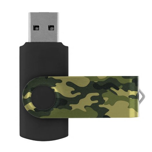 Green camouflage Swivel USB Flash Drive