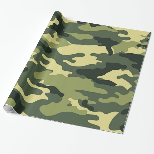Green camouflage | Wrapping Paper (Unrolled)