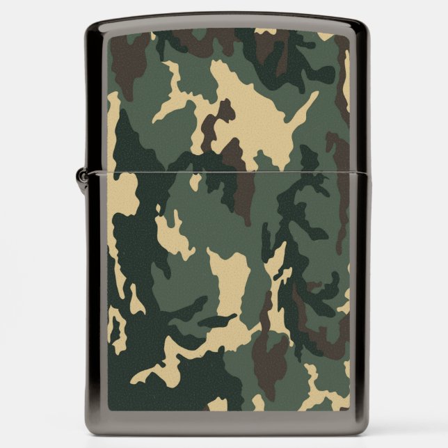 Green Camouflage Zippo Lighter (Front)