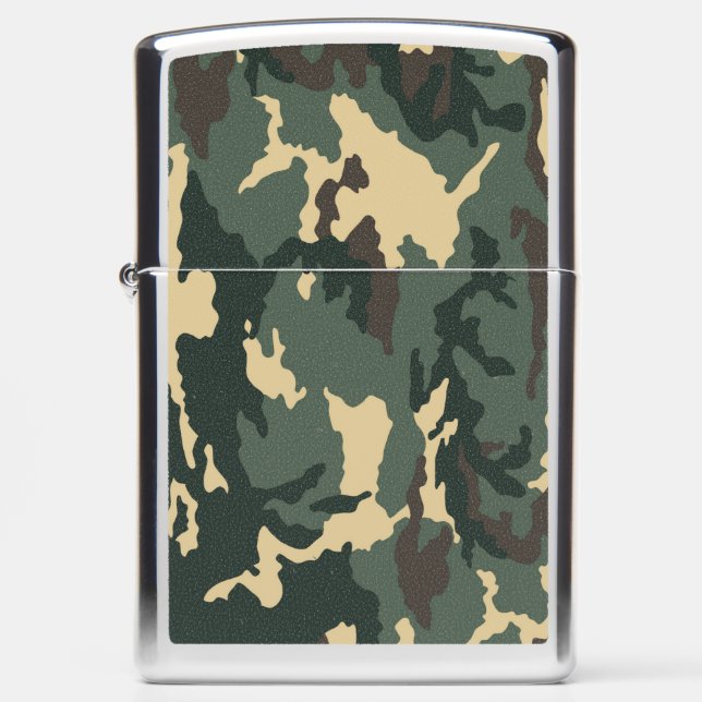 Green Camouflage Zippo Lighter (Front)