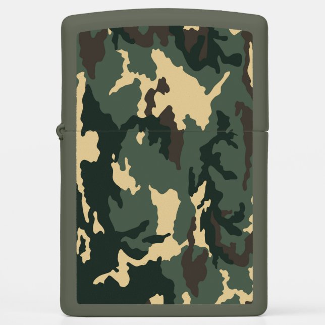 Green Camouflage Zippo Lighter (Front)