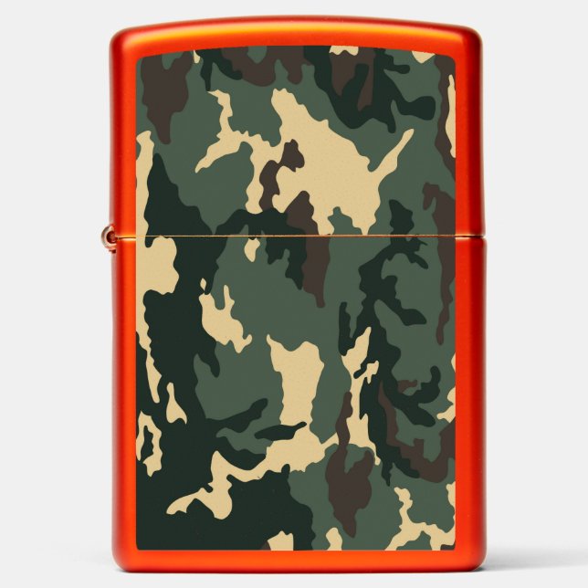 Green Camouflage Zippo Lighter (Front)
