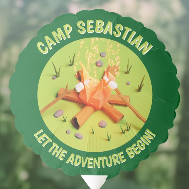 Green Campfire Marshmallow Kids Birthday Party Balloon (Green Campfire Marshmallow Kids Birthday Party Balloon)