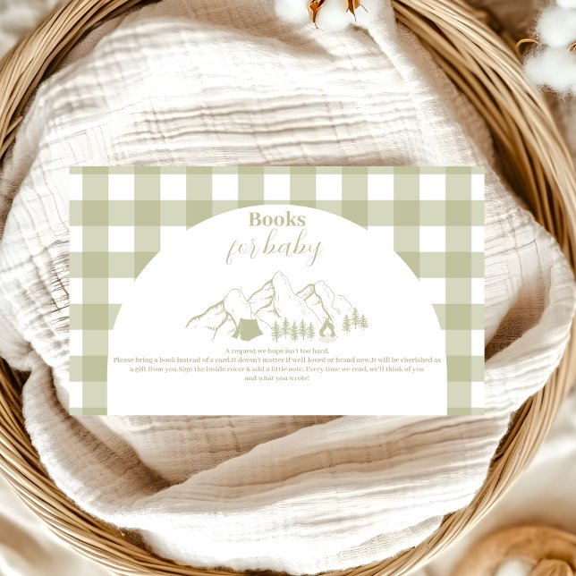 Green Camping Baby Shower Books for Baby Enclosure Card (Creator Uploaded)