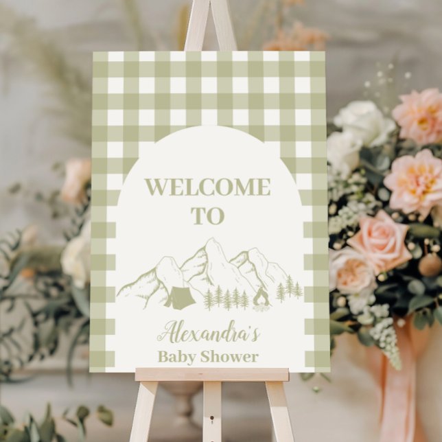 Green Camping Baby Shower Foam Board (Creator Uploaded)