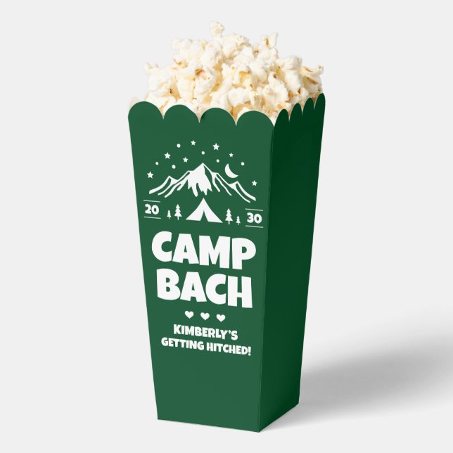 Green Camping Bachelorette Party Favor Boxes (Popped)