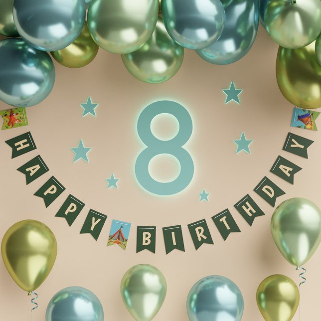 Green Camping Birthday Party Happy Birthday Bunting Flags (Green Camping Birthday Party Happy Birthday Bunting Flags)