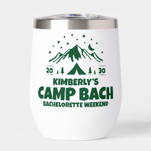 Green Camping Nature Bachelorette Thermal Wine Tumbler