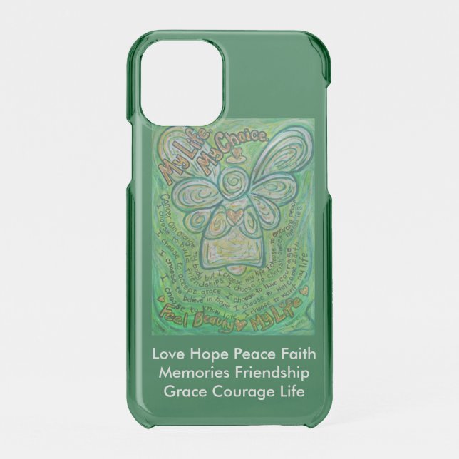 Green Cancer Angel Poem Custom iPhone  Art Case (Back)