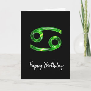 Green Cancer Sign Birthday Card