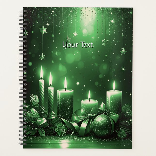 Green Candles Christmas Holiday Planner (Front)