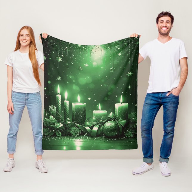 Green Candles Fleece Blanket (In Situ)