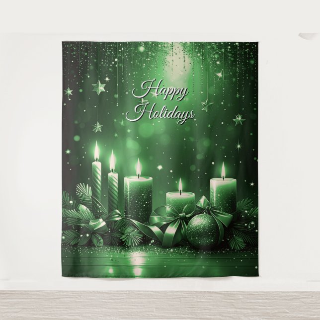Green Candles Holiday Backdrop (Front)