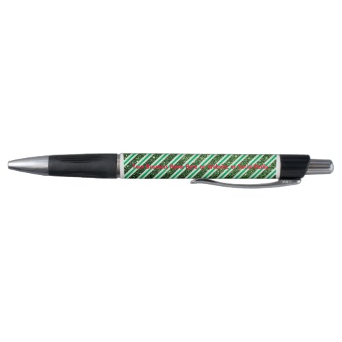 Green Candy Cane Sparkle Pen