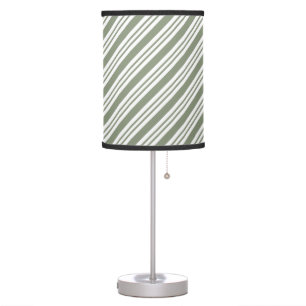 Green Candy Cane Striped Christmas Holiday Party Table Lamp